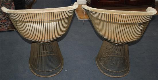 Warren Platner for Knoll International. A pair of chrome plated wire chairs,